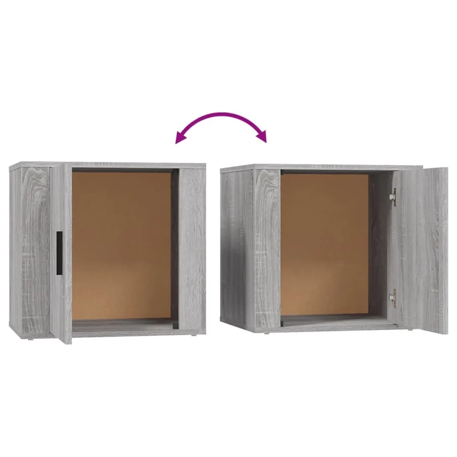 Tables de chevet 2 pcs Sonoma gris 50x39x47 cm - 9