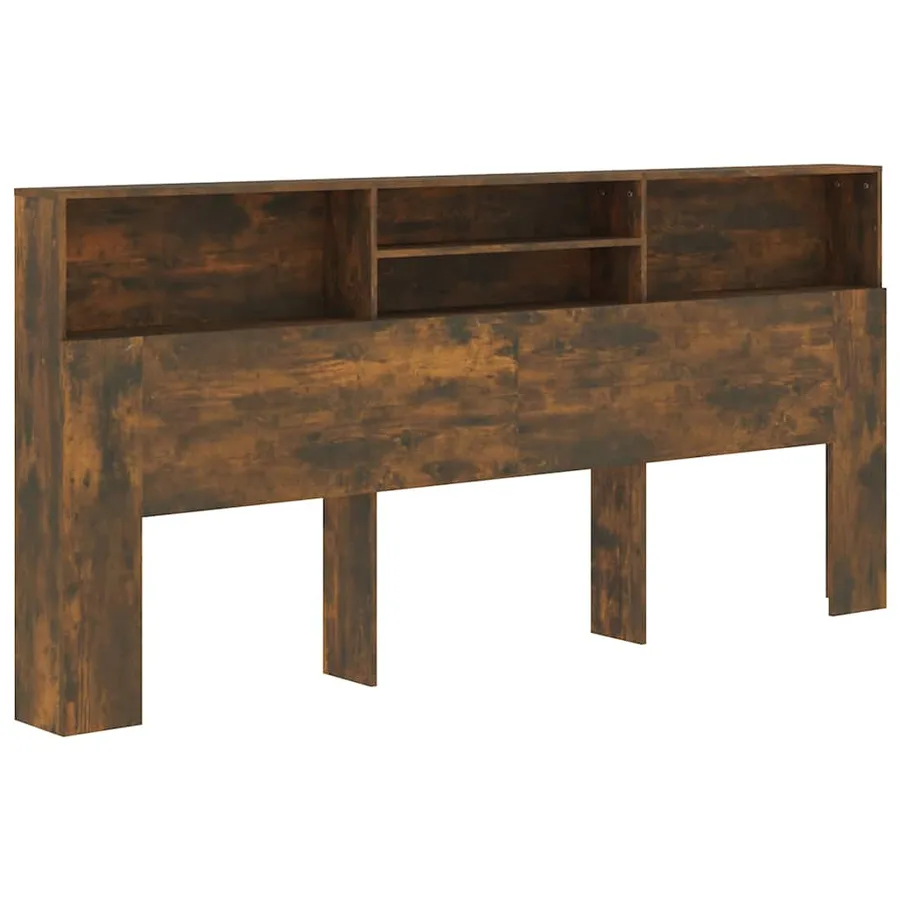 Armoire de tête de lit Chêne fumé 220x19x103,5 cm - 2