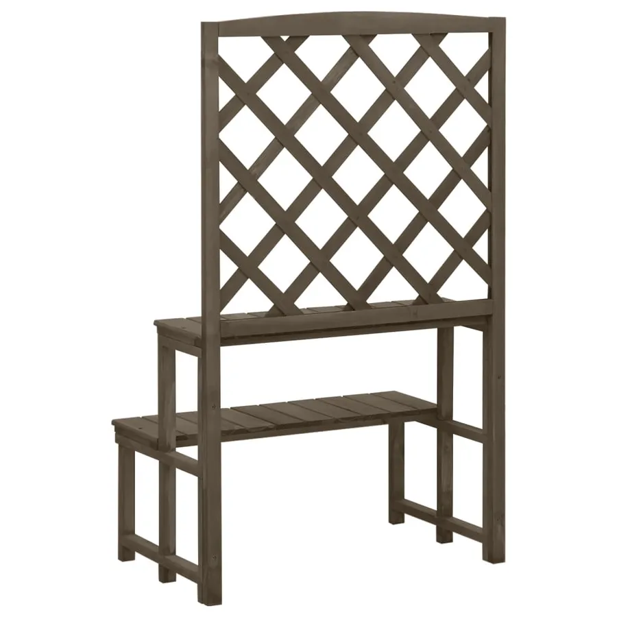 Support de plantes et treillis Gris 70x42x115 cm Bois de sapin - 4