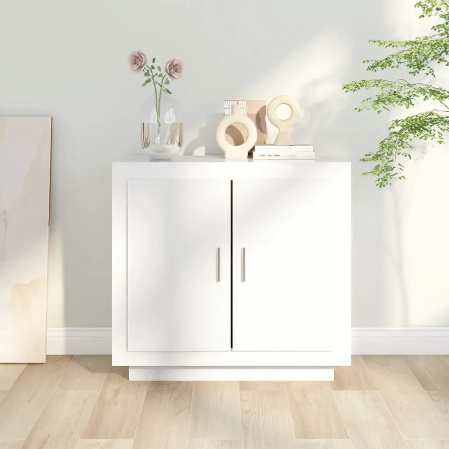 Buffet Blanc 80x40x75 cm Bois d'ingénierie - 7
