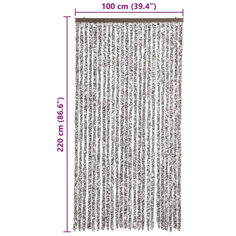 Moustiquaire Marron et beige 100 x 220 cm Chenille - 7