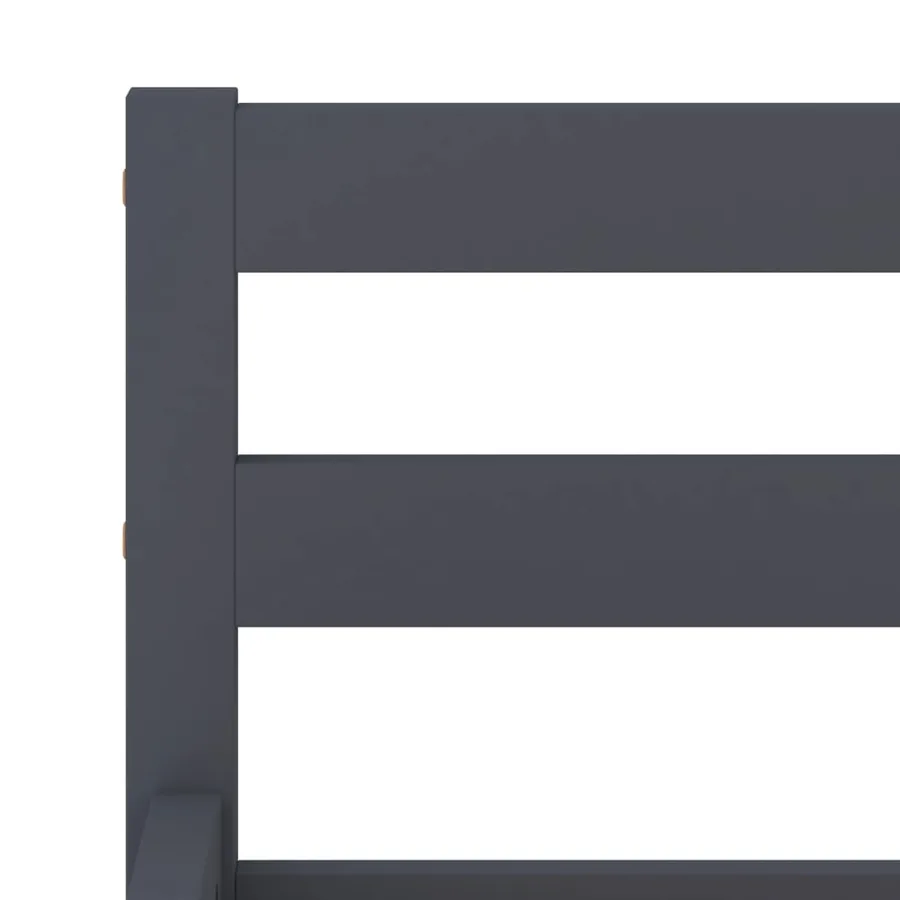 Cadre de lit sans matelas gris bois massif de pin 160x200 cm - 5
