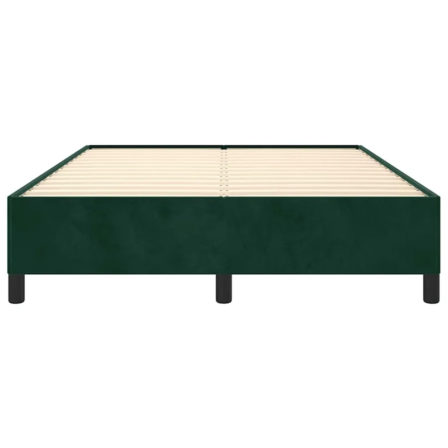 Cadre de lit sans matelas vert foncé 140x190 cm velours - 5