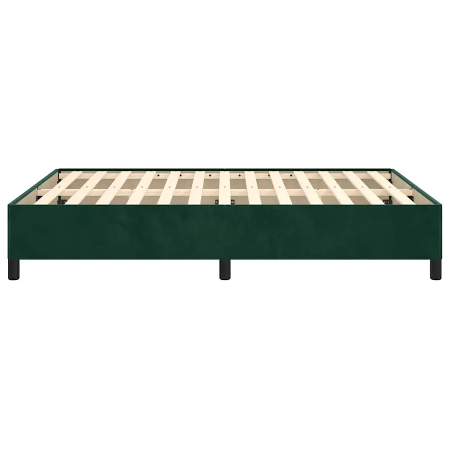 Cadre de lit sans matelas vert foncé 140x190 cm velours - 6