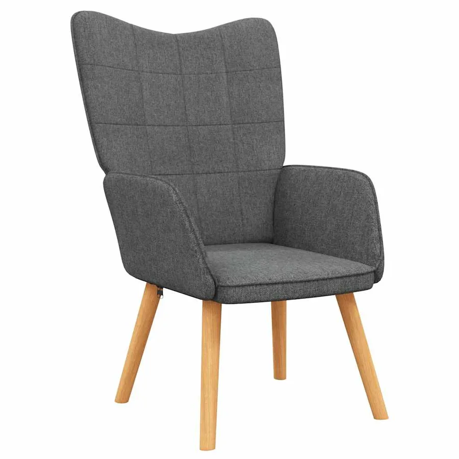 Chaise de relaxation Gris foncé Tissu - 2