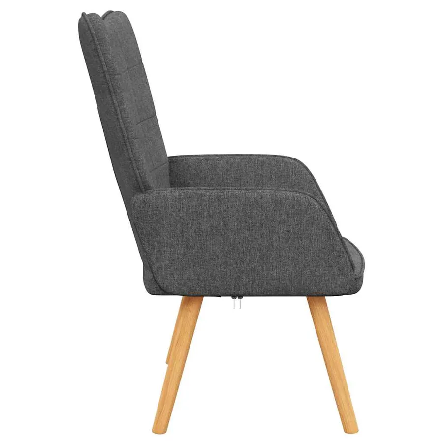 Chaise de relaxation Gris foncé Tissu - 4