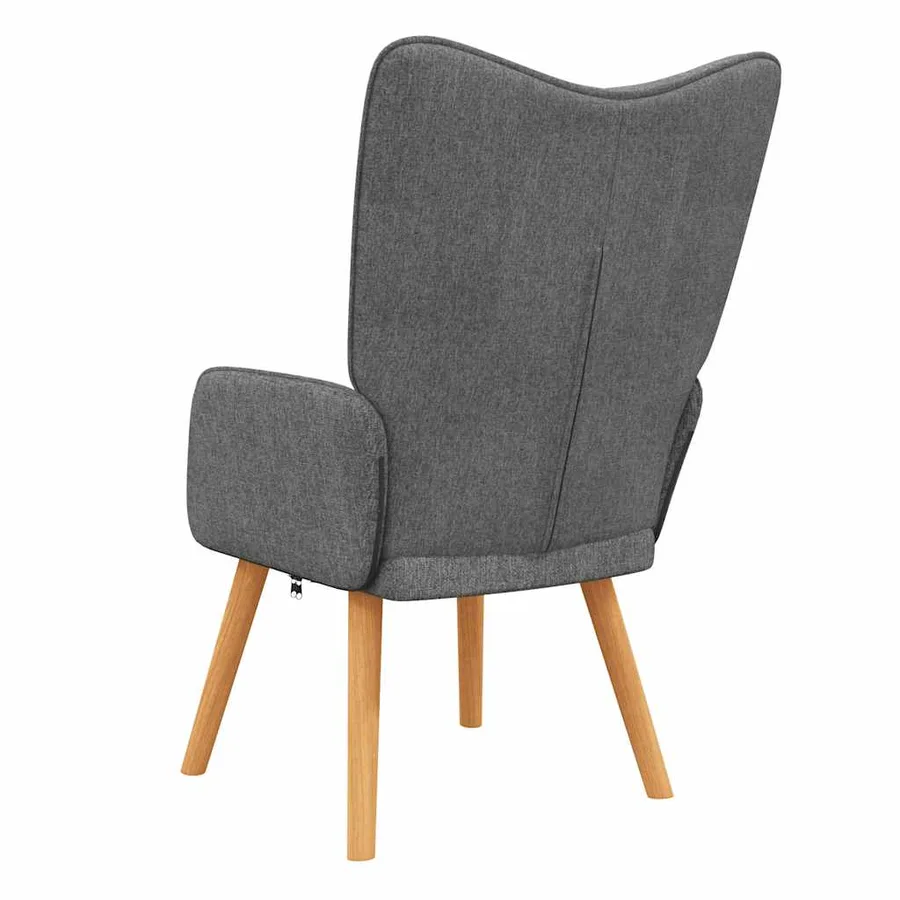 Chaise de relaxation Gris foncé Tissu - 5