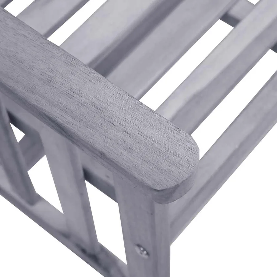Chaises de jardin avec table à thé et coussins Acacia solide - 6