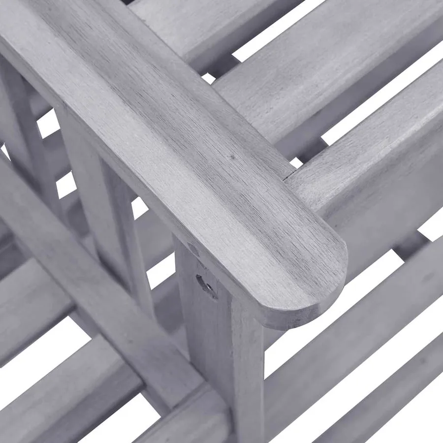 Chaises de jardin avec table à thé et coussins Acacia solide - 7
