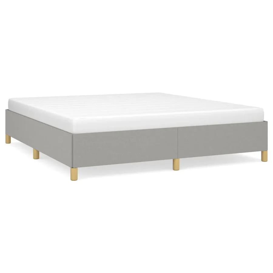 Cadre de lit sans matelas gris clair 180x200 cm tissu - 2