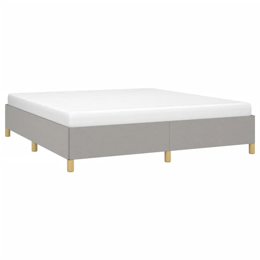 Cadre de lit sans matelas gris clair 180x200 cm tissu - 3