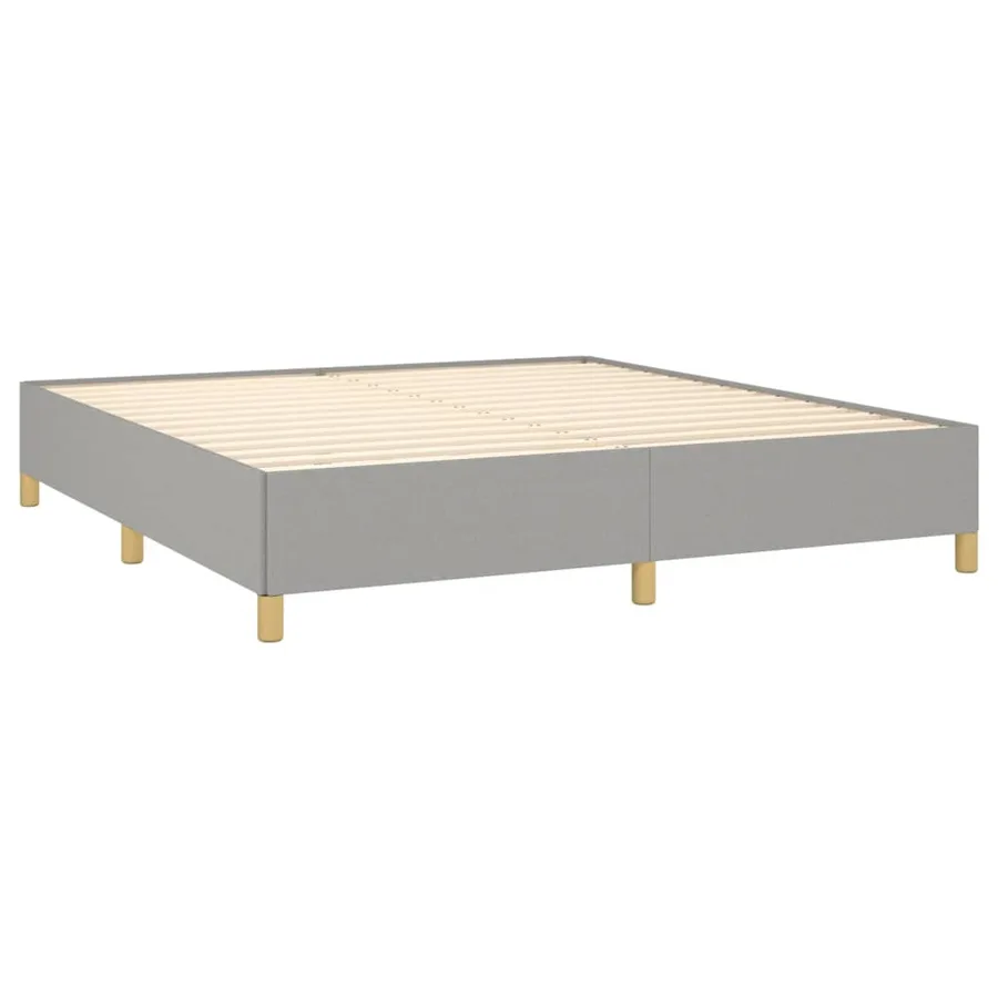 Cadre de lit sans matelas gris clair 180x200 cm tissu - 4
