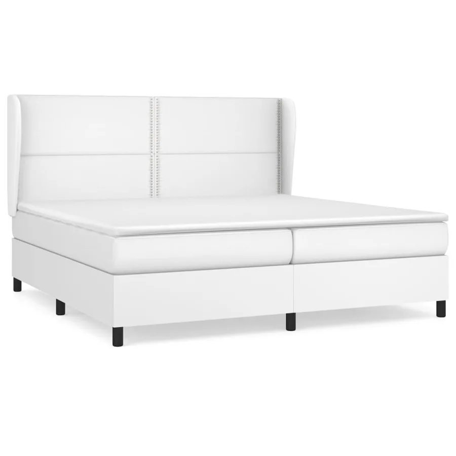 Sommier à lattes de lit avec matelas Blanc 200x200cm Similicuir - 2