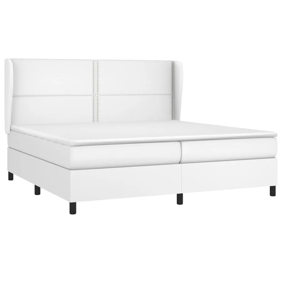 Sommier à lattes de lit avec matelas Blanc 200x200cm Similicuir - 3