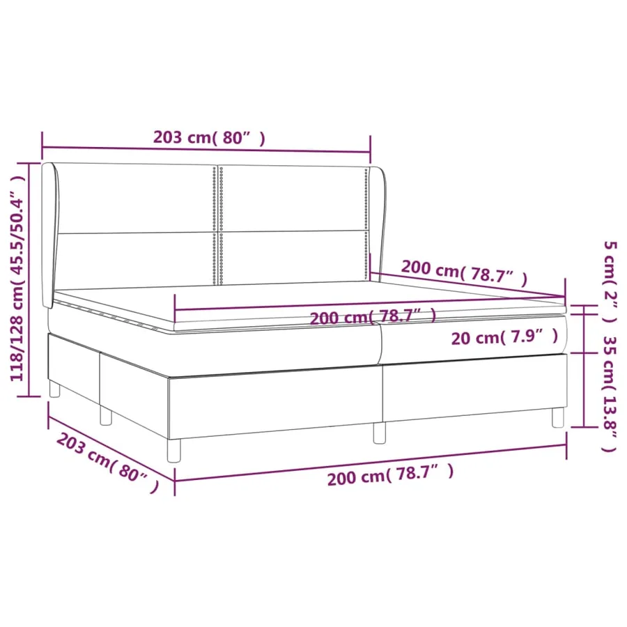 Sommier à lattes de lit avec matelas Blanc 200x200cm Similicuir - 7