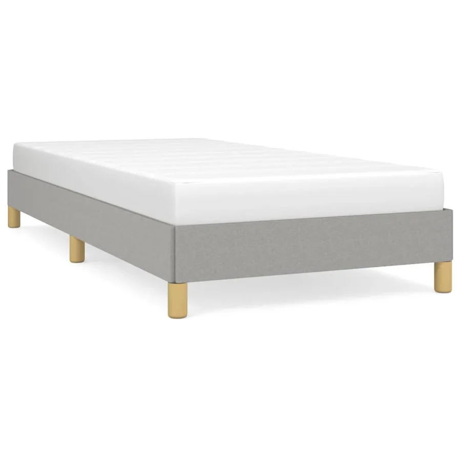 Cadre de lit sans matelas gris clair 90x190 cm tissu - 2