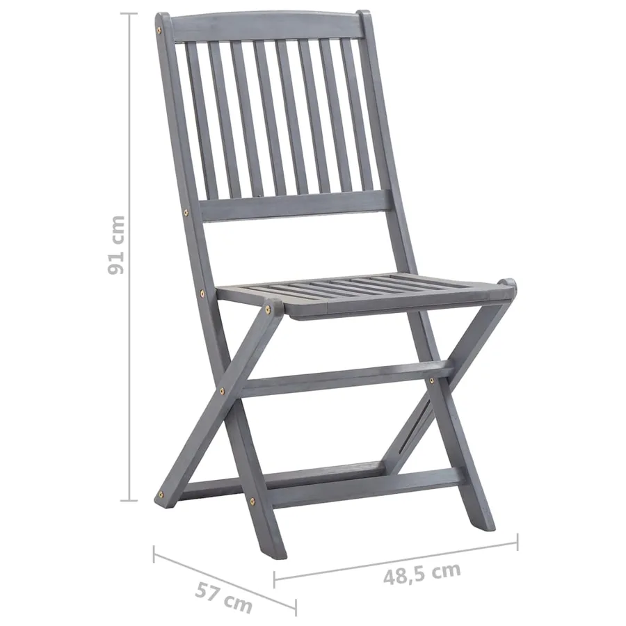 Chaises pliables d'extérieur lot de 4 et coussins Bois d'acacia - 14