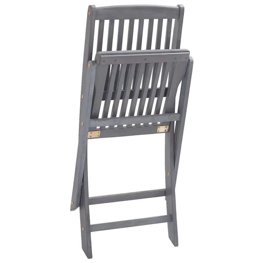 Chaises pliables d'extérieur lot de 4 et coussins Bois d'acacia - 5