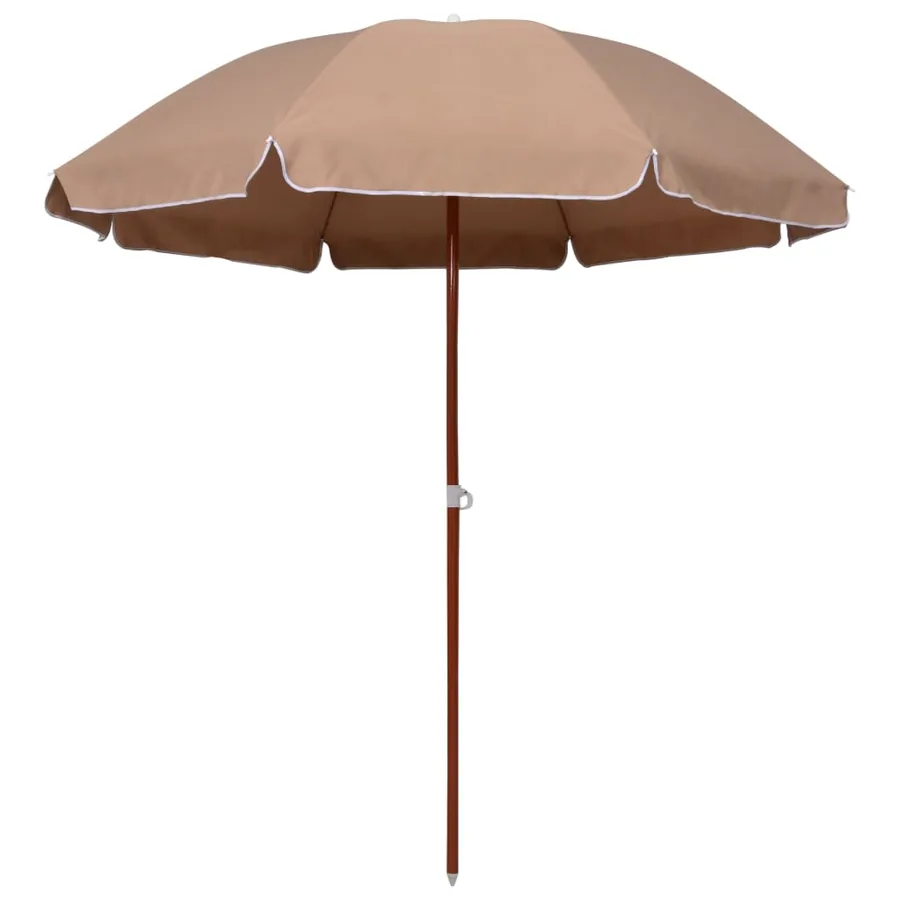 Parasol de jardin avec mât en acier 240 cm taupe