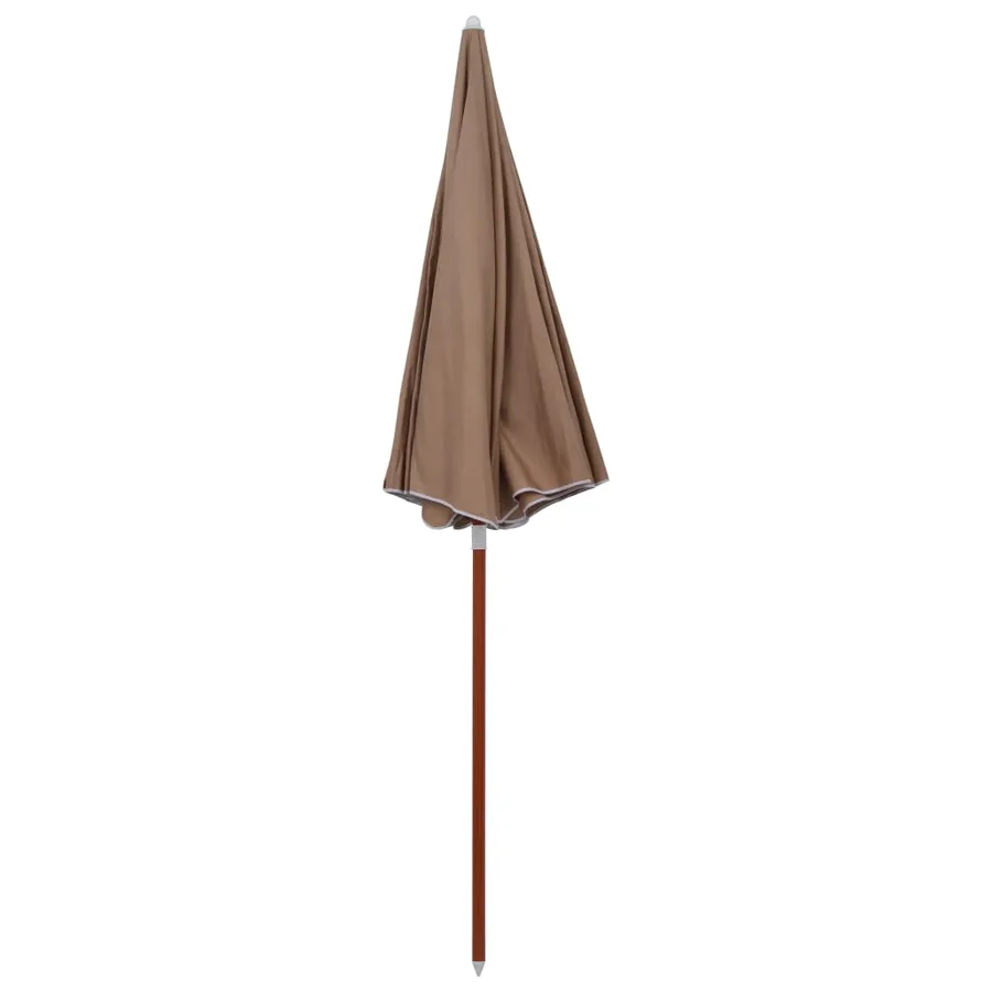Parasol de jardin avec mât en acier 240 cm taupe - 2