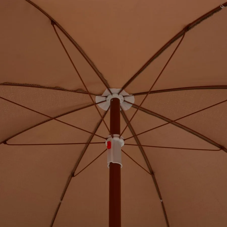 Parasol de jardin avec mât en acier 240 cm taupe - 4