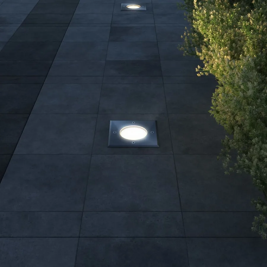 Lampes encastrées au sol d'extérieur 3 pcs Carré - 3