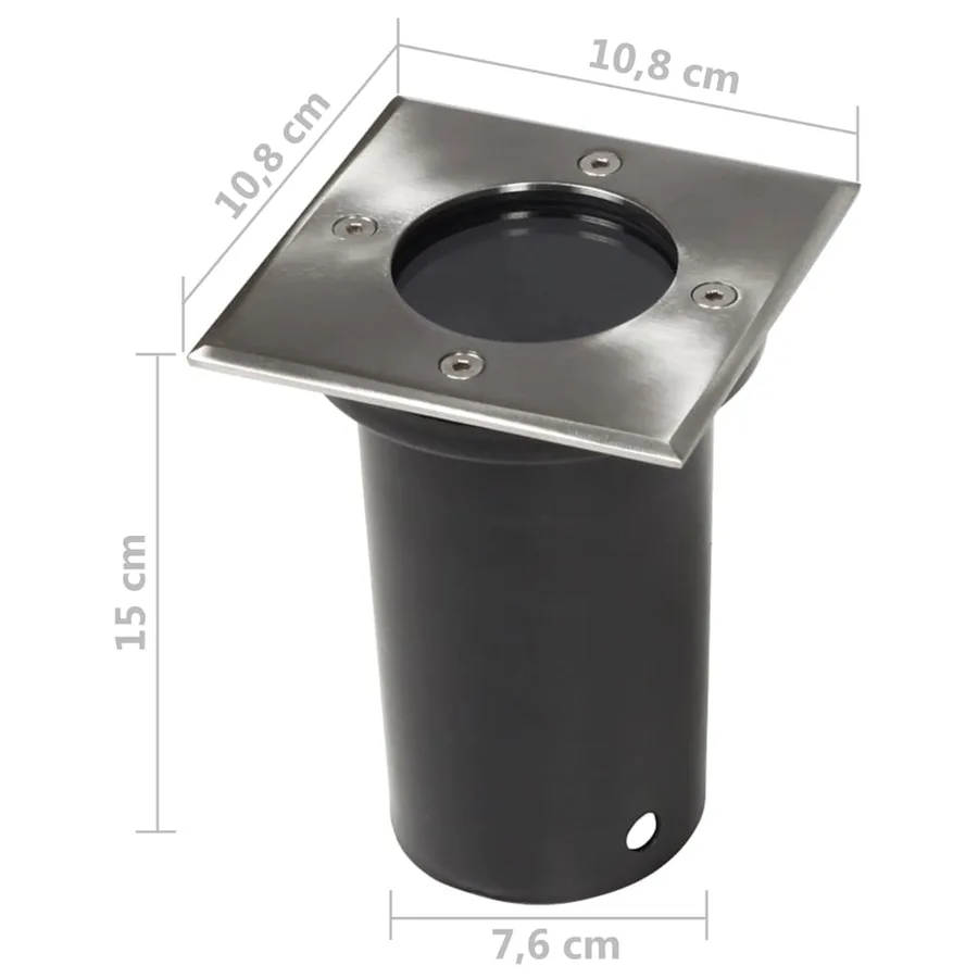 Lampes encastrées au sol d'extérieur 3 pcs Carré - 8