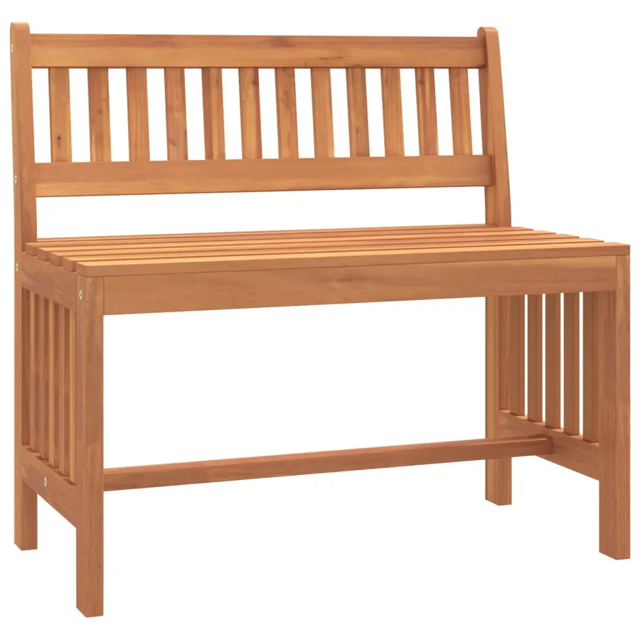 Banc de jardin 80 cm bois massif d'eucalyptus - 2