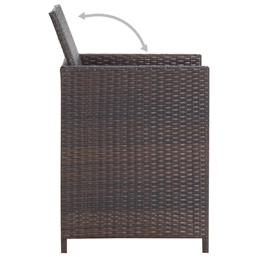 Ensemble à manger d'extérieur et coussins 11 pcs résine tressée - 12