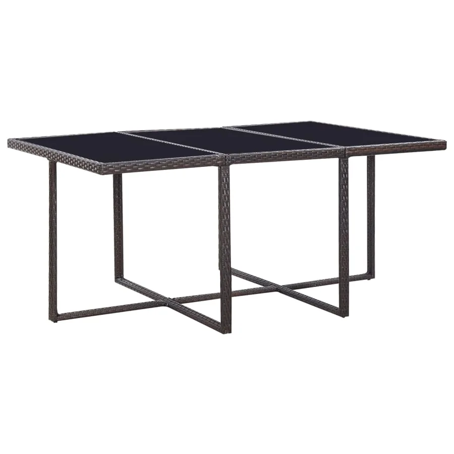 Ensemble à manger d'extérieur et coussins 11 pcs résine tressée - 5