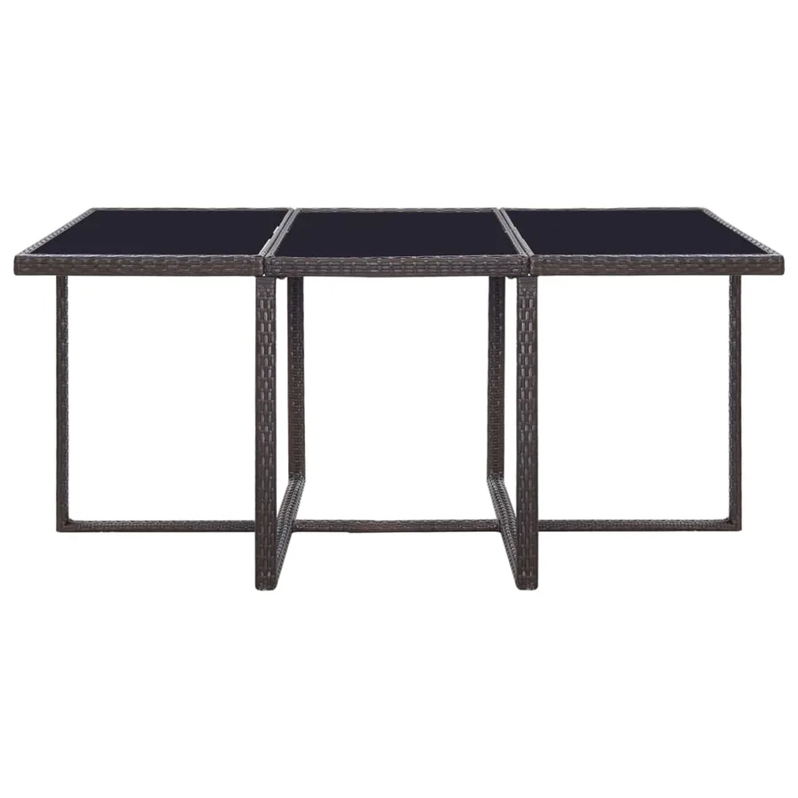 Ensemble à manger d'extérieur et coussins 11 pcs résine tressée - 6