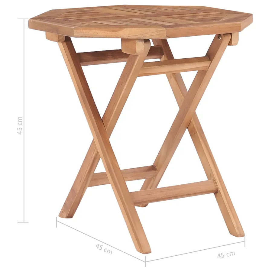 Table pliable de jardin 45x45x45 cm Bois de teck solide - 7