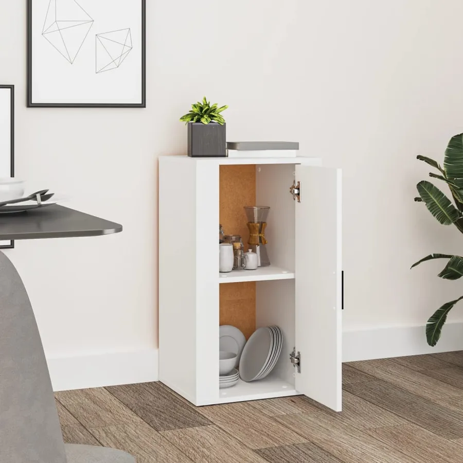 Buffet Blanc 40x33x70 cm Bois d'ingénierie - 7