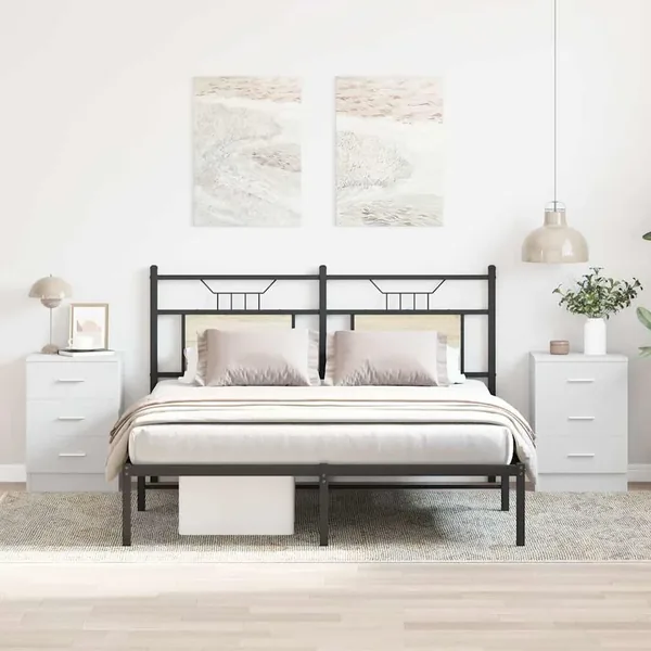 Tables de chevet 2 pcs Blanc 38x35x56 cm Bois d'ingénierie
