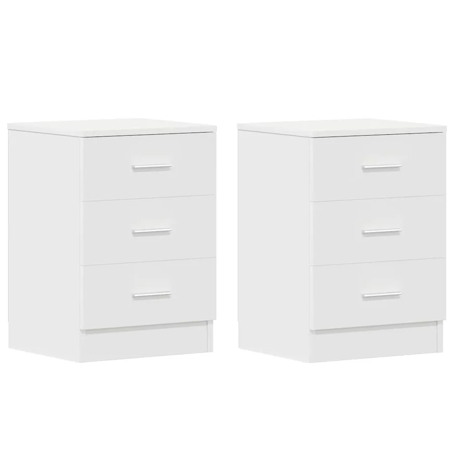 Tables de chevet 2 pcs Blanc 38x35x56 cm Bois d'ingénierie - 2