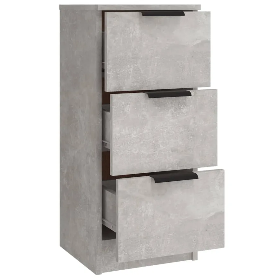 Buffets 3 pcs gris béton bois d'ingénierie - 10