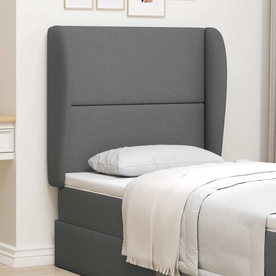 Oreille de tête de lit Gris Foncé 80 x 23 x 6 cm tissu