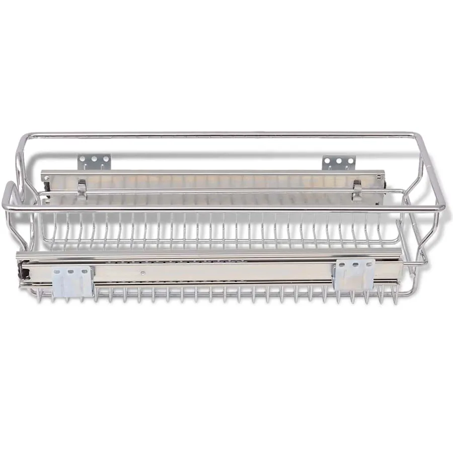 Panier en treillis métallique 2 pcs 300 mm Argenté - 5