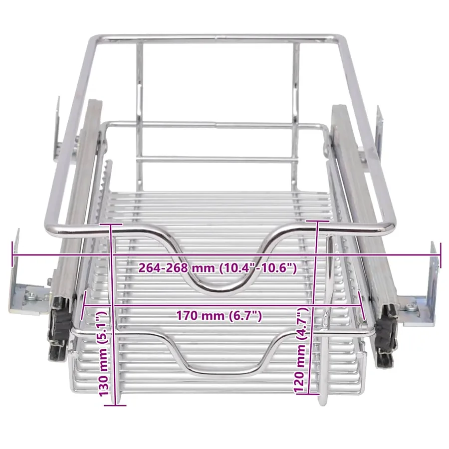 Panier en treillis métallique 2 pcs 300 mm Argenté - 8