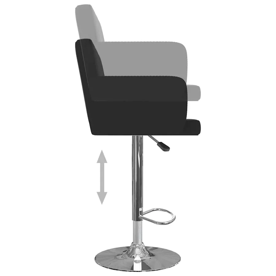 Tabourets de bar lot de 2 noir similicuir - 5