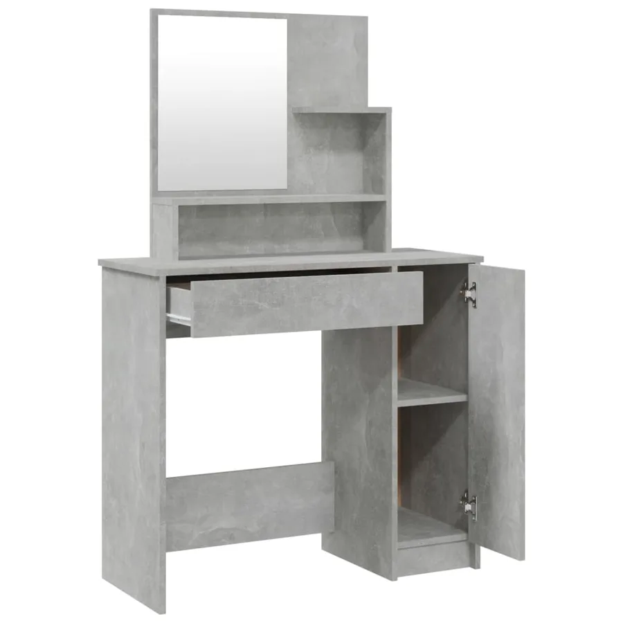 Ensemble de coiffeuse Gris béton 86,5x35x136 cm - 5