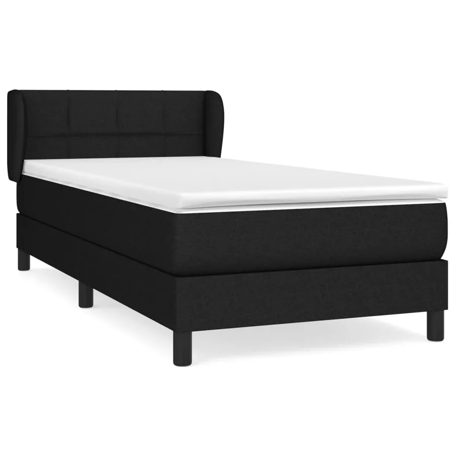 Sommier à lattes de lit avec matelas Noir 90x190 cm Tissu - 2