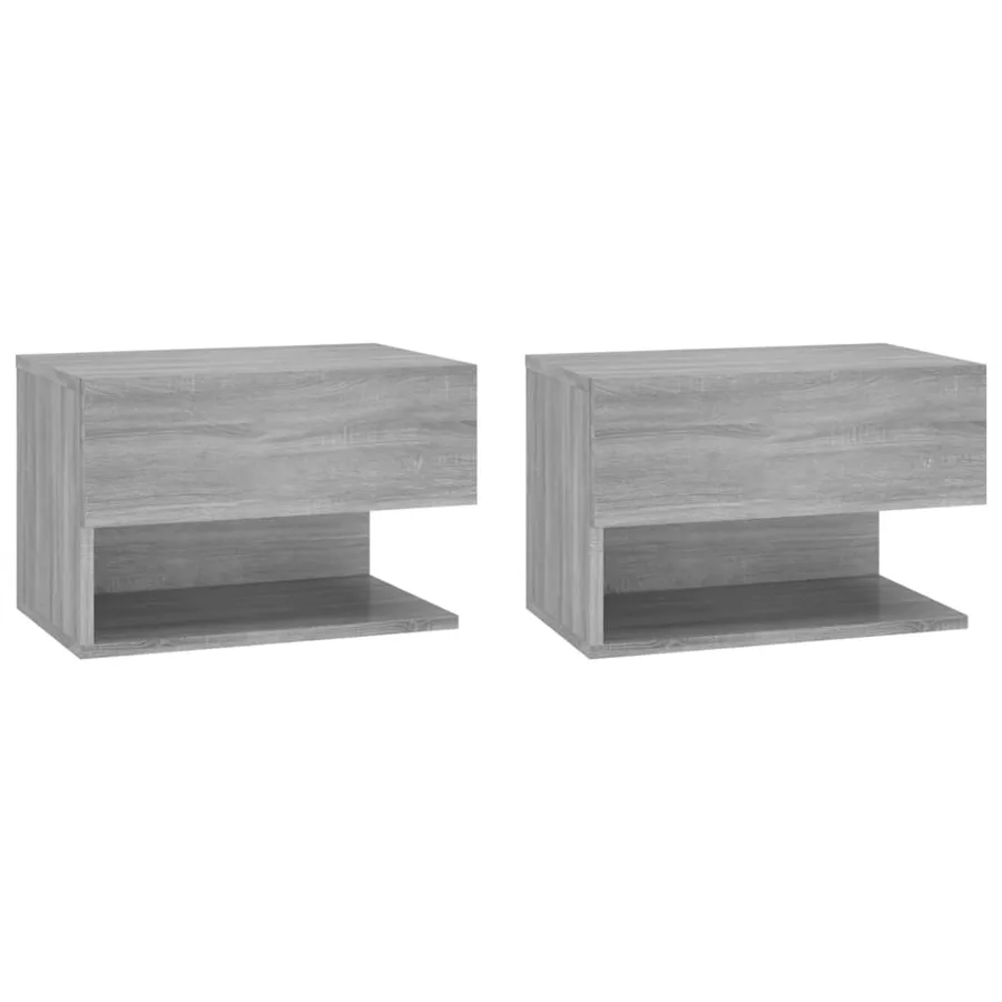 Tables de chevet murales 2 pcs Sonoma gris - 2