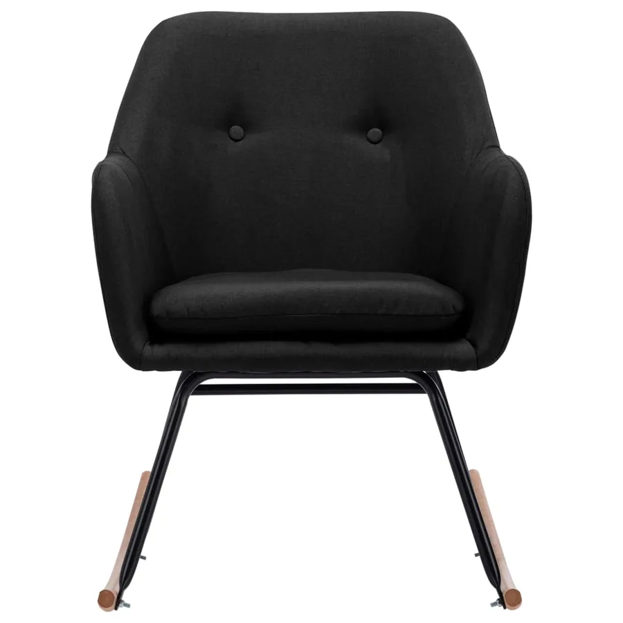 Chaise à bascule Noir Tissu - 3