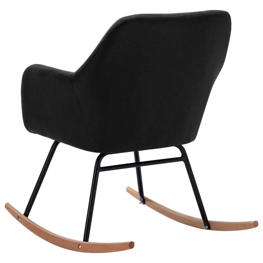 Chaise à bascule Noir Tissu - 5