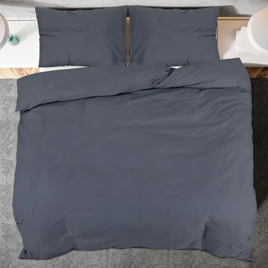 Ensemble de housse de couette Anthracite 220x240 cm Coton - 5