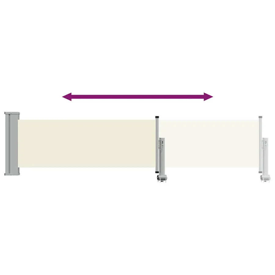 Auvent latéral rétractable de patio 60x300 cm Crème - 8