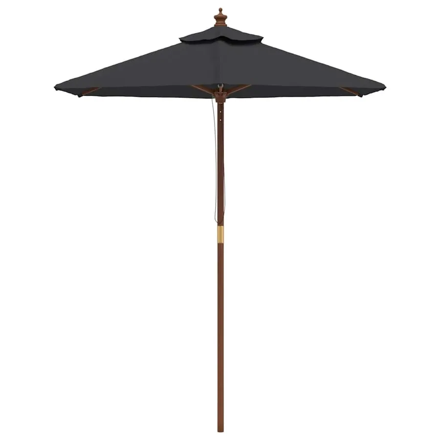Parasol de jardin avec mât en bois noir 196x231 cm - 3