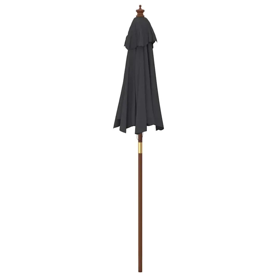 Parasol de jardin avec mât en bois noir 196x231 cm - 5