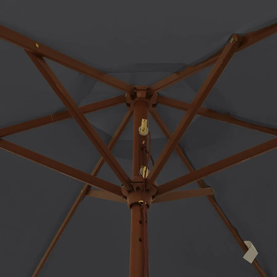 Parasol de jardin avec mât en bois noir 196x231 cm - 6